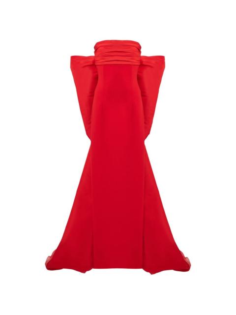 CAROLINA HERRERA bow-train column gown