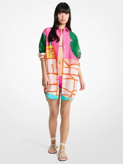 MICHAEL KORS Michael Kors X Christina Zimpel Cotton Lawn Shirtdress