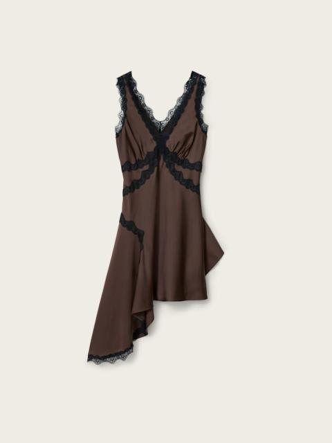 ALLSAINTS ILKA ASYMMETRIC LACE MINI DRESS