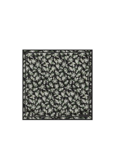 Dolce & Gabbana 50x50 small flower bouquet-print silk twill scarf