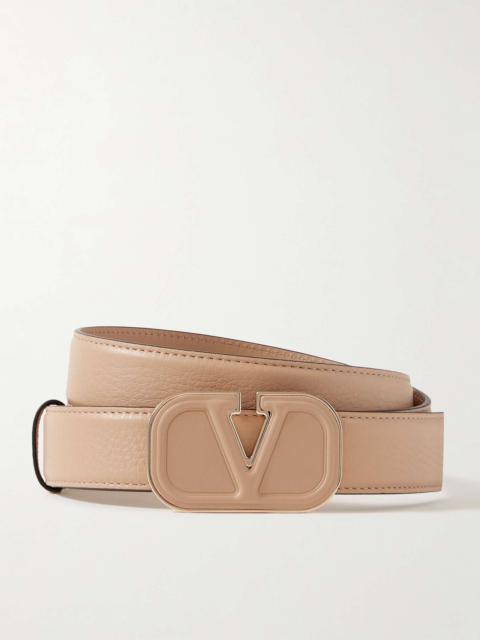 VLOGO textured-leather belt