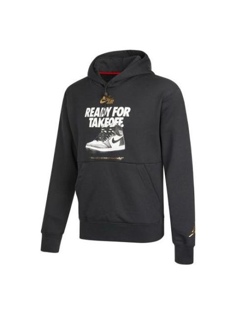 Jordan Men's Air Jordan Shoes Alphabet Printing Basketball Sports Fleece Lined Black DO9152-010