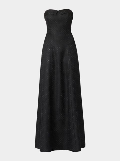 Shoshanna Lindy Strapless Crystal Twill Gown