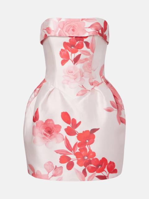 Monique Lhuillier Floral bustier dress