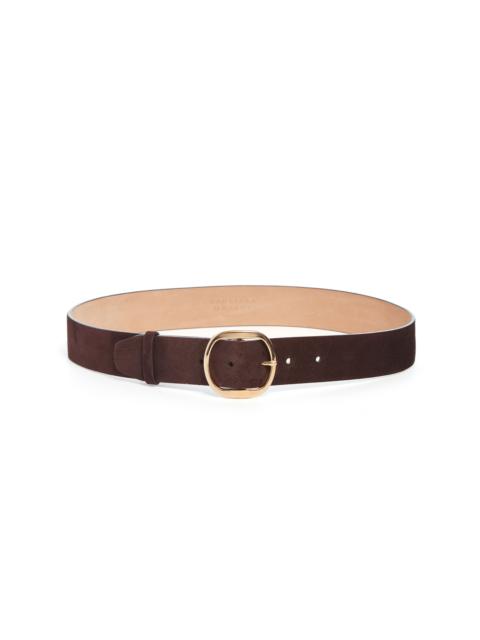 GABRIELA HEARST Elster Buckle Belt in Dark Brown Suede