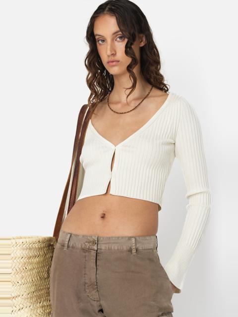 John Elliott PIPER SILK CROPPED CARDIGAN