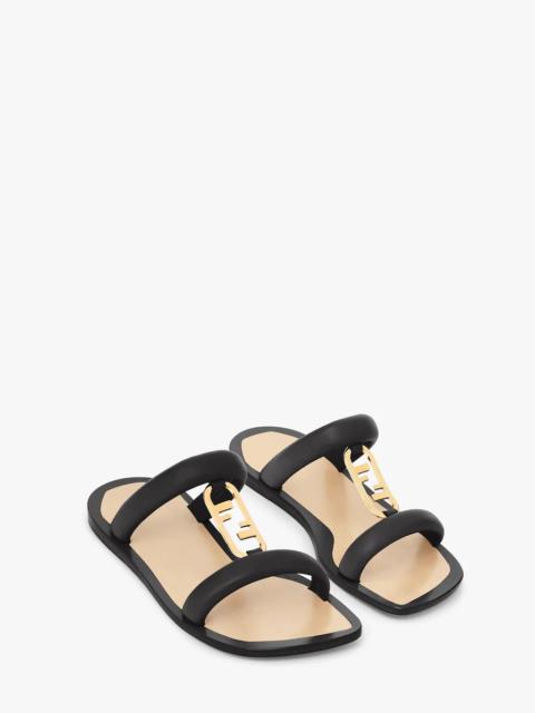 FENDI Black leather slides