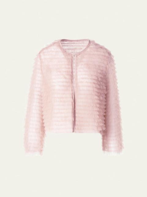AKRIS Alida Ruffle Tulle Jacket