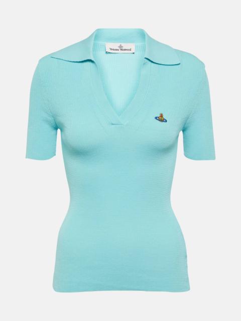 Vivienne Westwood Marina ribbed-knit cotton polo shirt