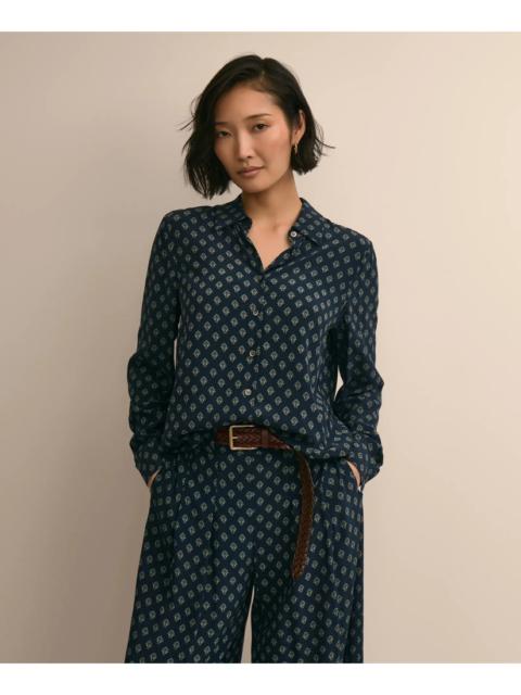 Brooks Brothers Relaxed Drop-Shoulder Foulard Blouse
