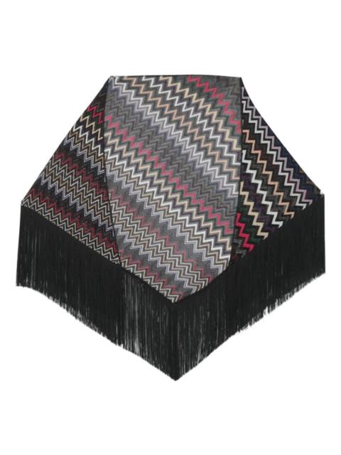 Fringe triangle scarf