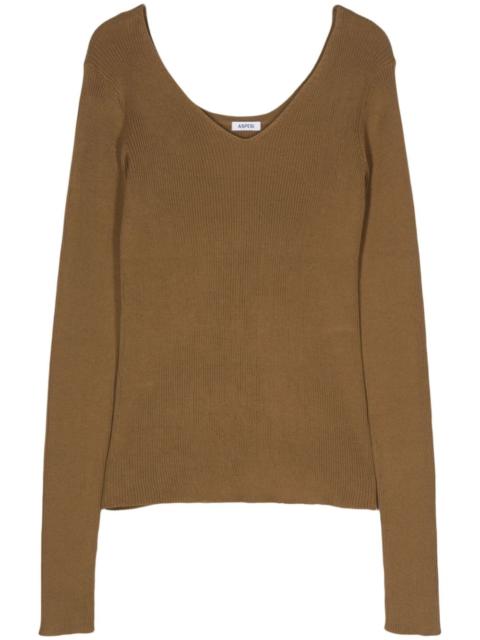 Aspesi v-neck ribbed-knit jumper