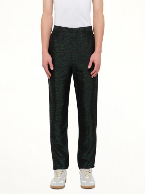 Lanvin Zebra Jacquard Pant in Green
