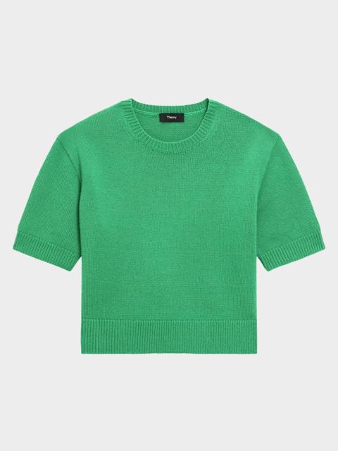 Theory Cashmere Cropped Short-Sleeve T-Shirt
