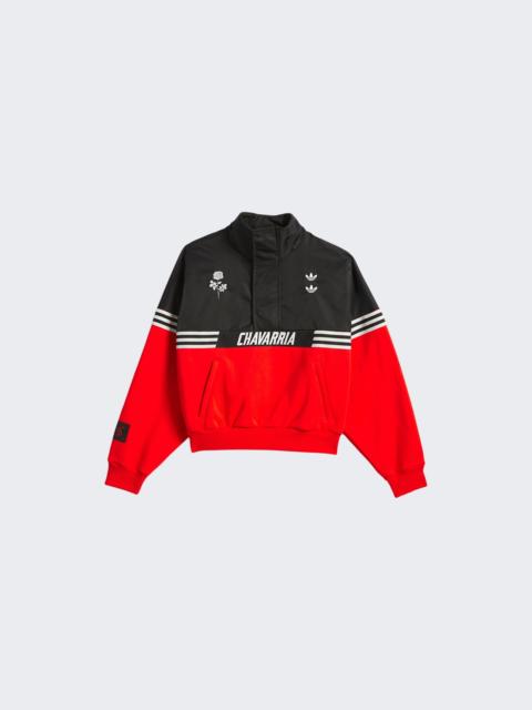 adidas X Willy Chavarria Mixed Material Half-zip Black And Red