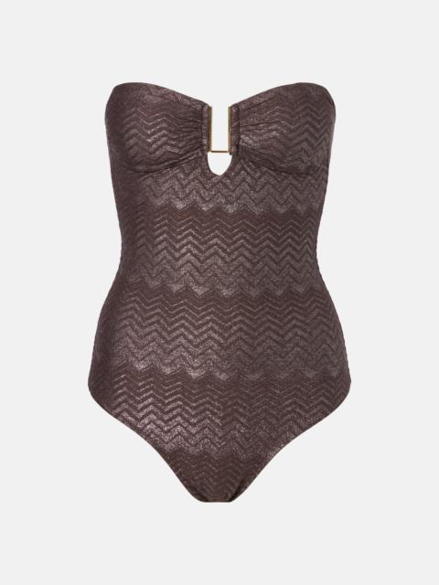 MELISSA ODABASH Argentina lamé swimsuit