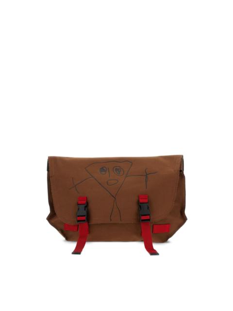 Plan C doodle-print buckled shoulder bag