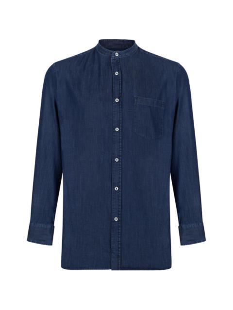 Paul & Shark mandarin-collar chest-pocket shirt