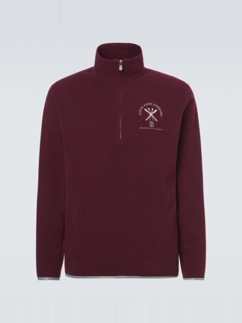 Brunello Cucinelli Cashmere and cotton-blend half-zip sweatshirt