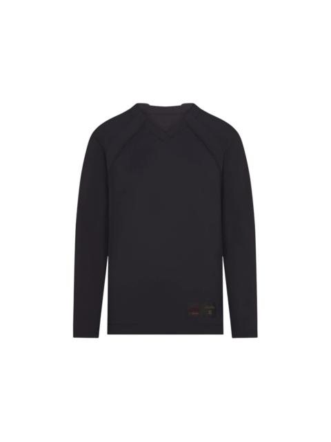 Nike x SKIMS Women's Airy V-Neck Oversized Long Sleeve Top Obsidian