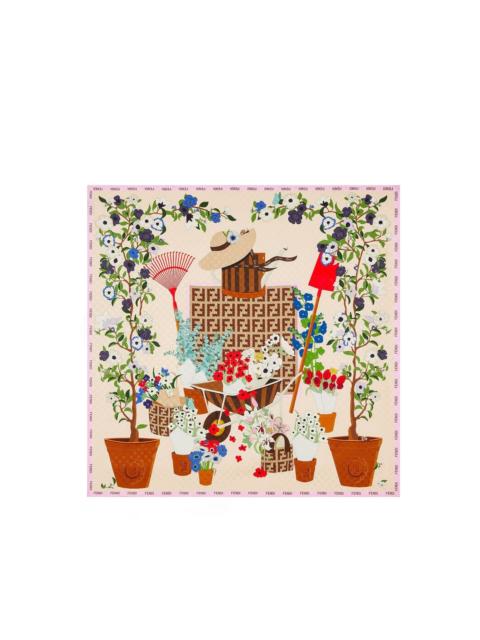 FENDI Printed silk foulard