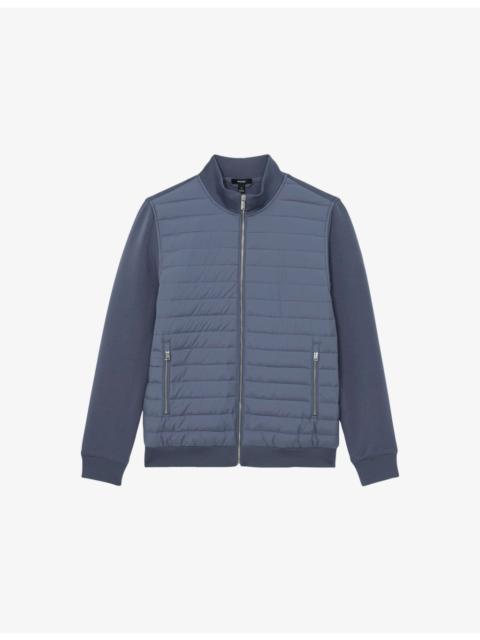 REISS Freddie Funnel-Neck Cotton-Blend Jacket