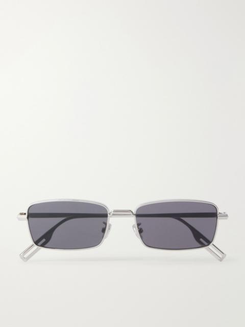 Dior DiorBlackSuit S21U Square-Frame Silver-Tone Metal Sunglasses Silver