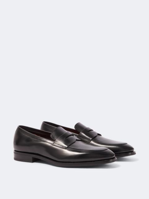 Santoni Leather penny loafers
