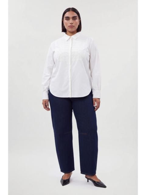 KAREN MILLEN Plus Size Military Stitch Detail Cotton Poplin Shirt
