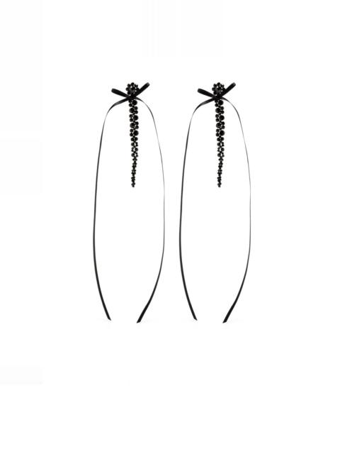 Simone Rocha slim bow ribbon drip earrings