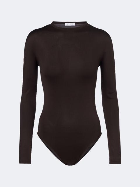 Alaïa Silk-blend jersey bodysuit