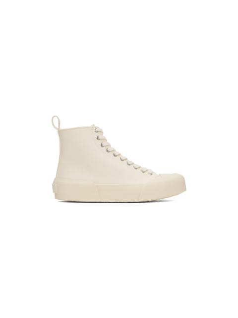 Jil Sander Off-White Cap Toe High-Top Sneakers