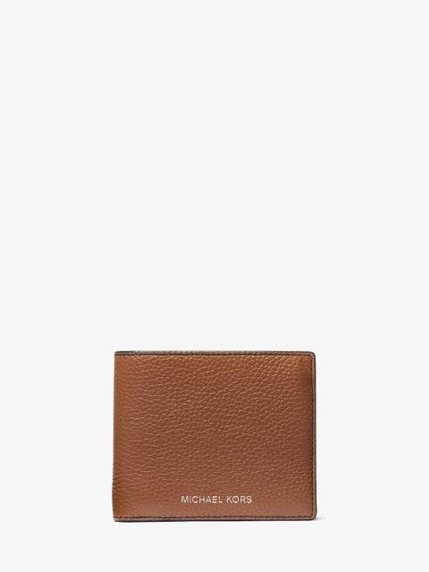 MICHAEL KORS Cooper Pebbled Leather Billfold Wallet With Coin Pouch