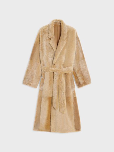 CELINE wrapped coat IN lamb shearling