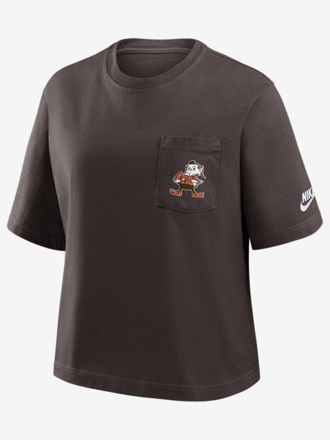 Nike Cleveland Browns Rewind Pocket Boxy Women's Nike NFL T-Shirt
