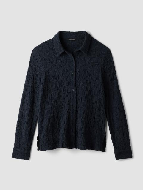 EILEEN FISHER Bubble Jacquard Classic Collar Shirt
