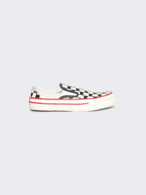 Rhude Chevron Checkered Slip On Sneaker Vintage White And Black