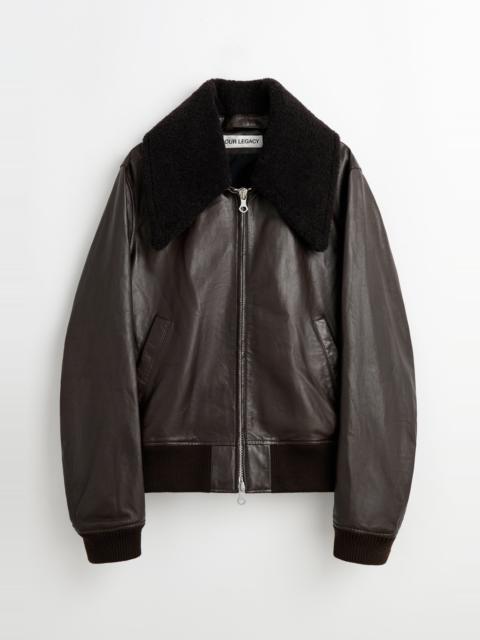 Our Legacy Pharos Bomber Umber Brown Fluid Calfskin