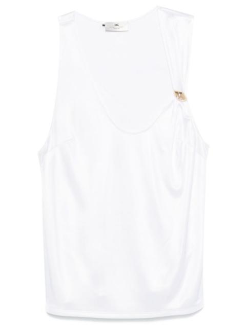 ELISABETTA FRANCHI logo-jewelled jersey tank top