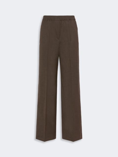 WEEKEND Max Mara PETRA Stretch wool batavia trousers - BROWN