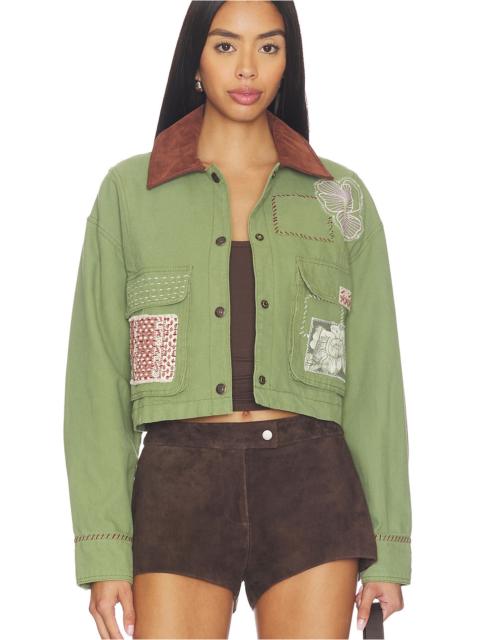 FREE PEOPLE x We The Free Martha Workwear Appliques Jacket