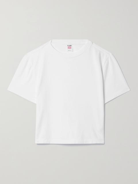 RE/DONE + Hanes Micro cropped cotton-jersey T-shirt White
