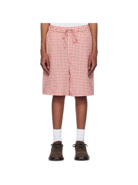 Marni Red & White Gingham Shorts