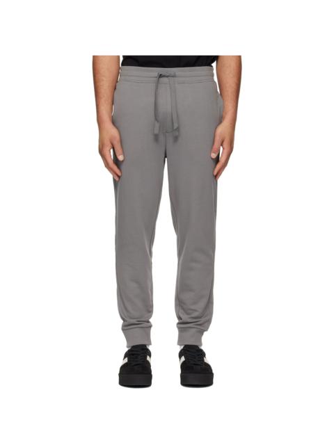 HUGO Gray Cuffed Cotton Terry Logo-Print Sweatpants