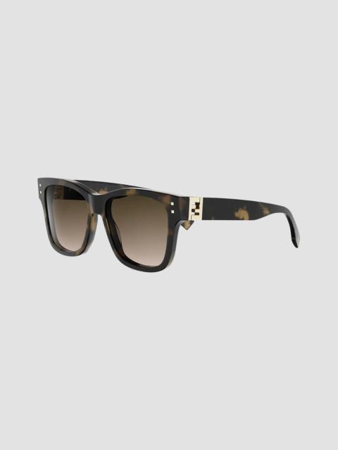 FENDI Women's Fold 55MM Square Sunglasses - Black Brown