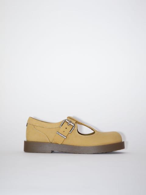 Acne Studios Leather buckle shoes - Khaki beige