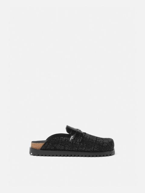 VERSACE Crystal Croc-Effect Medusa Mules