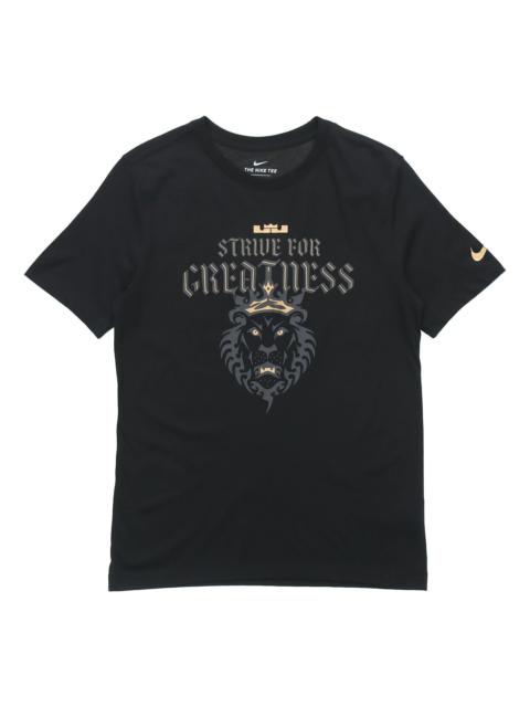 Nike Nike LeBron James Basketball Sports Printing Round Neck Short Sleeve Black DD9342-010