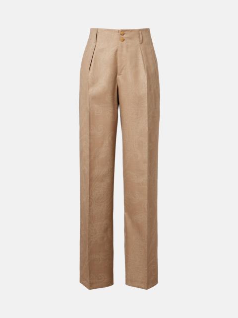 Etro Wool jacquard straight pants