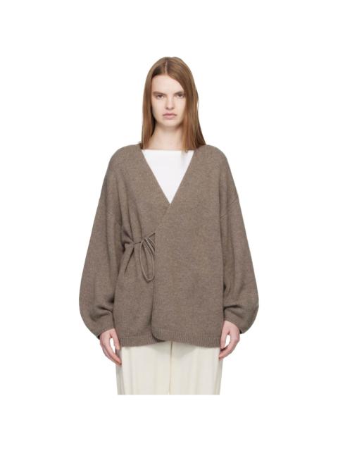 LISA YANG Taupe ' The Laurina Wrap' Cardigan